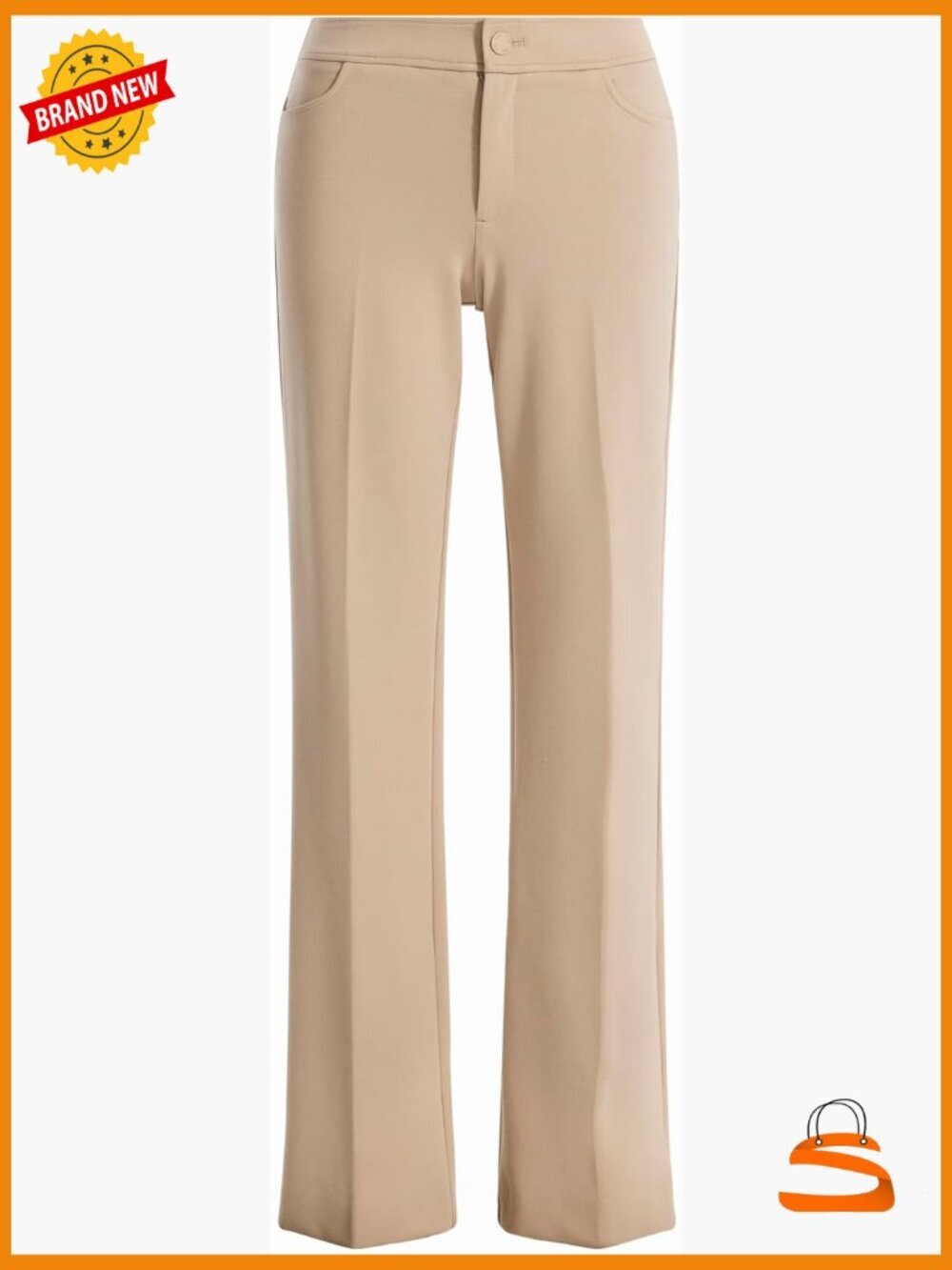 Petite Bootcut Stretch Trouser Pants Flat Front Slacks Office Wear